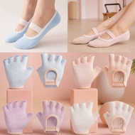 [NEW] 2 Pairs Yoga Gloves + Socks Japanese Grip Lace Finger Socks | Pilates Yoga Socks | Coquette An