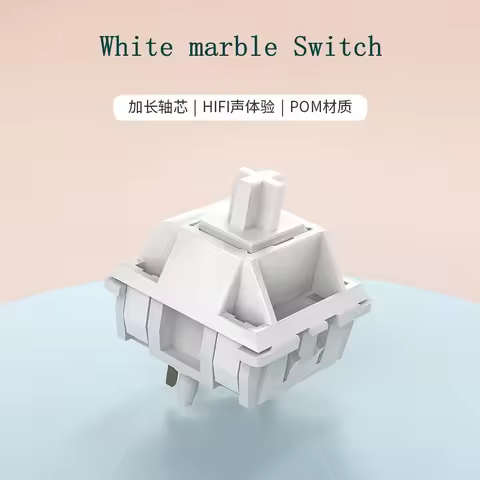Feker White Marble Keyboard Switch Linear 5 Pins DIY Custom Mechanical Keyboard Extension Spring 20m