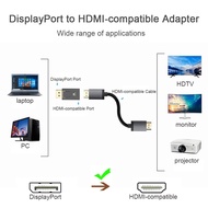 DP to HDTV Connector 4K Display Port to HDMI Adapter  Video Audio Plug Switch for TV Laptop Computer