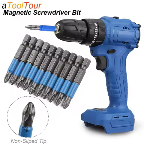Magnetic Screwdriver Bits Set PH1 PH2 PH3 PZ1 PZ2 PZ3 Anti-slip 1/4 Hex Shank Fit Hand Electric Dril
