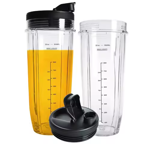 18/24/32OZ Cups for Ninja Blender with Lid for Ninja Auto iQ BL480 BL481 BL482 BL490 BL640 BL450 BL4