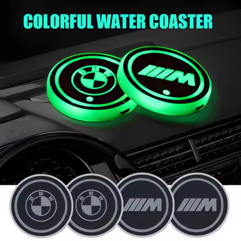 7 Color LED Car Cup Holder Light Luminous Coaster Water Cup Pad For BMW M M3 M5 M6 M2 X1 X2 X3 X5 X6