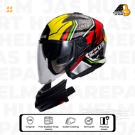 Helm Full Face Modular Zeus 613 C Black AJ11 Red (Modular)