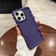 Solid color Wave border case for Apple Ip16promax Ip16pro Ip16 Ip15promax Ip4promax Ip13promax Ip11