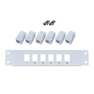 CAT6 6 Port Shielded Patch Panel RJ45 10G Ready Metal Housing Color-Coded Labeling for T568A and T56