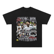 Son Heung-Min Figure Print Short Sleeve Son Heung-min Tee American Loose Vintage Vintage Cotton T-sh