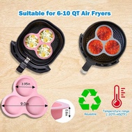 Silicone Air Fryer Egg Pan Reusable Air Fryer Egg Non Stick Air Fryer Baking Pan 3 Cavity Silicone Muffin Pan for Baking