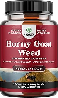 Horny Goat Weed for Male Enhancement - Extra Strength Horny Goat Weed for Men 1590mg per serving Complex with Tongkat Ali Saw Palmetto Extract Panax Ginseng and Black Maca Root for Stamina &amp; Energy