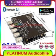 Bluetooth 5.1 Amplifier Class D Hifi Stereo Amplifier 2.1 CH 2x 50W + 100W Original ZK-MT21S