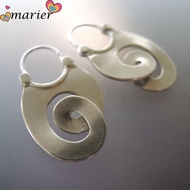 MARIER Silver Big Hoop Earrings, Alloy Irregular Hoop Earrings, Exaggerated Silvery Personality Symb