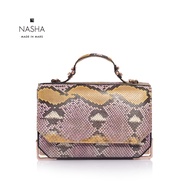 [ NASHA ] Long Russel | Pink Lemonade กระเป๋าถือหนังงู