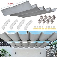 1.8x5-meter retractable sunshade cloth, wave sunshade sail, wave rectangular outdoor garden sunshade
