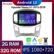 Acodo รถวิทยุ 2din สเตอริโอ Android สำหรับ Hyundai Starex H1 2015-2018 Android 12 2G 4G RAM 16G 32G 64G ROM Quad Core Touch แยกหน้าจอทีวีนำทาง GPS สนับสนุนวิดีโอพร้อมกรอบ