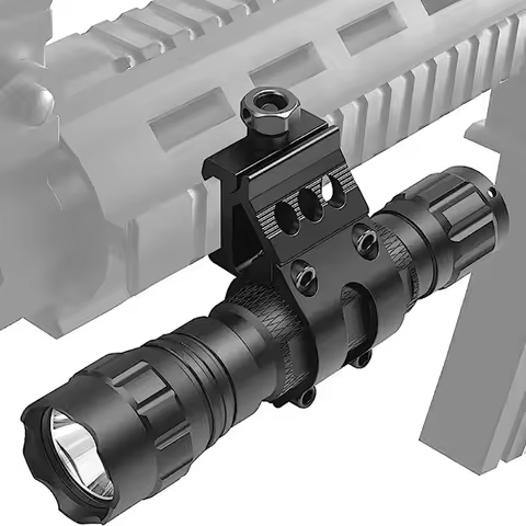 25.4mm Tactical Pipe Clamp Quick Release Offset Flashlight Scope Picatinny Rail 45 Degree Scope Moun