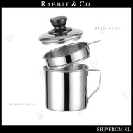 R&C 1.1L/1. 8L Household Grease Oil Pot Leakproof Stainless Steel Oil Filter Container
