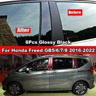 6Pcs Car Window Door Column B C BC Pillar Post Cover Trim For Honda Freed GB5 GB6 GB7 GB8 2016-2022 