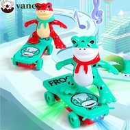 VANES Stunt Scooters Automatic Flip, Automatic Flip Rotation Skateboard Electric Skateboard Stunt Car, Acousto-optic Car Toy Glowing Green Frog Electric Kids Gift