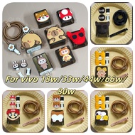 Black tpu mario capybara Labubu Cartoon  Charger Protector  For VIVO 66W V27e charger case V8073L0A0