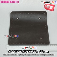 SYNTHETIC LEATHER KNITTED MAT SIZE 20 x 20 cm SQUARE BOX with Knitted Bag Feet Easier without making