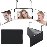 Portable Self-Haircut Retractable Adjustable Cosmetic Mirror Hanging Trifold Mirror Large Wall Mount Foldingled3-way mirror