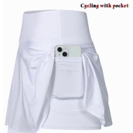 2in1women High waist Sports Fitness shorts for Skirt With cycling and pocket for Women Volleyball/ru