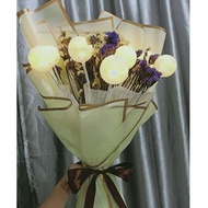 Led light forget me not dried flower bouquet