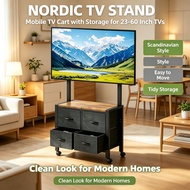 Mobile Tv Stands with Wheels Tv rack For 23-60 Inch TV Storage Shelf