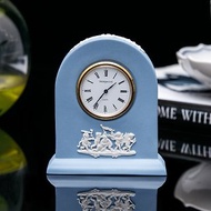 英國Wedgwood碧玉浮雕邱比特陶瓷時鐘桌鐘 臥室書房擺飾