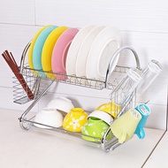 Rak Pinggan 2 Tingkat Stainless Steel/ Double Layer Dish Drainer Dish Rack