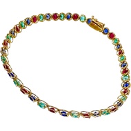 Synthetic multi-stone bracelet, 6.20ct, K18 gold, 4.9g, 17.5cm, women's. [Used]