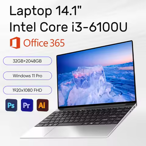 New Ultra Slim 14.1 Inch Laptop Intel Core I3-6100U 32GB RAM 2TB SSD 1920*1080 FHD Display Windows 1