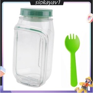 Jar Side Open - Leakproof Dressing Container,Reusable Salad Jar with Side Opening & Salad Container