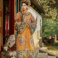 Womens Palace Palace Palace Museum Photography Printing Chinese Ancient Costume Cloak Flag Dress