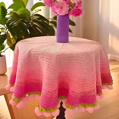 Crocheting Kit Flower Craft Supplies Bouquet Throw Blanket Knit Set For Adults Women Mom Home Decor 