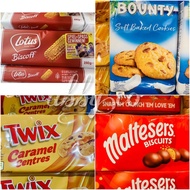 LOTUS BISCOFF BISCUIT BOUNTY TWIX MALTESERS BISCUIT