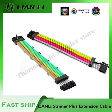 LIAN LI Strimer Plus ARGB Extension Cable GPU Extension Double/Triple 8PIN Extension Strimer Rainbow