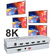 8K 60Hz HDMI Splitter 1x4 HDMI2.1 HDR 3D Video Converter 1 In 2 3 4 Out 4k 120hz 8K 1x2 HDMI Splitter for Camera PC To TV RS232