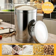 Sealed Rice Bucket Rice Dispenser Rice Tank Storage Box Grain Stainless Steel Food Container Kitchen