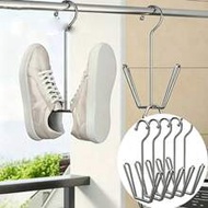 Stainless Steel Rustproof Shoe Drying Hanging Hooks, 2-In-1 Ventilated No Drill Shoe Rack Organizer,