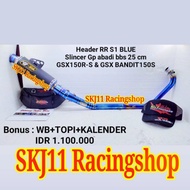 New Knalpot Racing SJ88 GSX 150 BANDIT FULLSET Blue GP ABADI bbs 25 cm