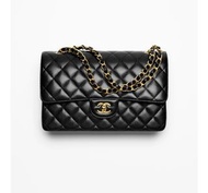 代友出售 全新 Chanel Classic Flap Bag 25cm calfskin 黑金牛皮 小牛皮金扣 包裝紙都未拆