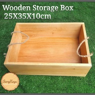Wodden Storage Box 25X35X10 CM Wooden Multipurpose Storage Box