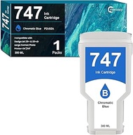 747 Chromatic Blue 300-ml Ink Cartridge (P2V85A) Replacement for HP 747 P2V85A Chromatic Blue High C