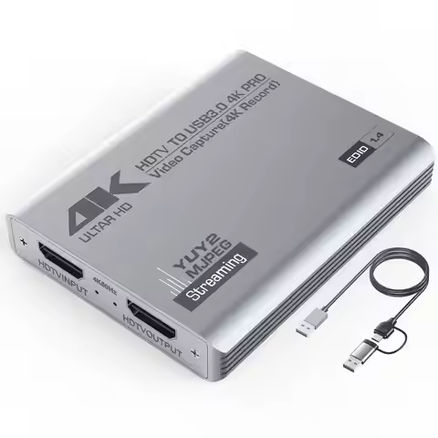 USB 3.0 4K HDTV Video Capture Card with Loop-Out 1080P 60FPS Audio Video Capture for PS5, Switch, Xb