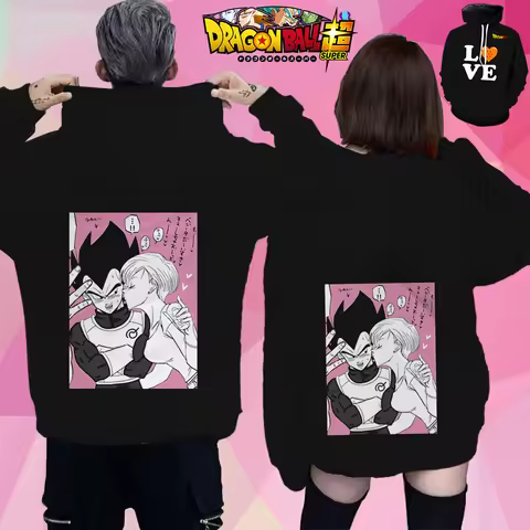 Kawaii S-6XL Man Couples Hoodie Women's Autumn Streetwear Dragon Ball Z 3D Print Vegeta Bulma Fashio