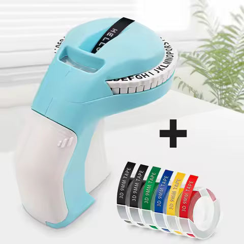 B90 Manual Label Maker 3D Embossing Dymo Label Printer Similar as Dymo 12965 Labeling Mahine Motex E