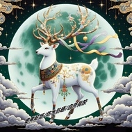 New Country Auspicious Cloud Elk All the Way Safe Meaning Stickers Electric Car Stickers Truck Stick