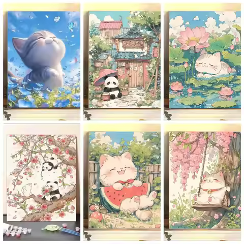 Diamond Painting Diamond Painting Cute Little Animals Cat Diamond Mosaic Handmade Art Exquisite Crea
