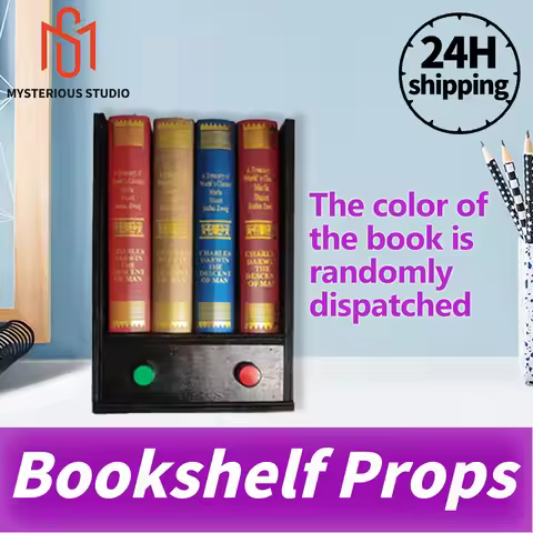 Mysterious Studio Escape Room Deluxe Bookshelf for Escape, Invisible Wall Display Bookshelf Prop