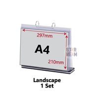 A4 A5 A5 Table Menu Stand with 6 Sleeves (Ready Stock KL) Flip Menu Display Stand Clear Menu Cover (